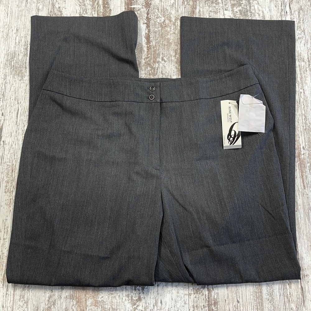 16 // Nine West Separates NWT Charcoal Heather Gray Dressy Stretch Pants